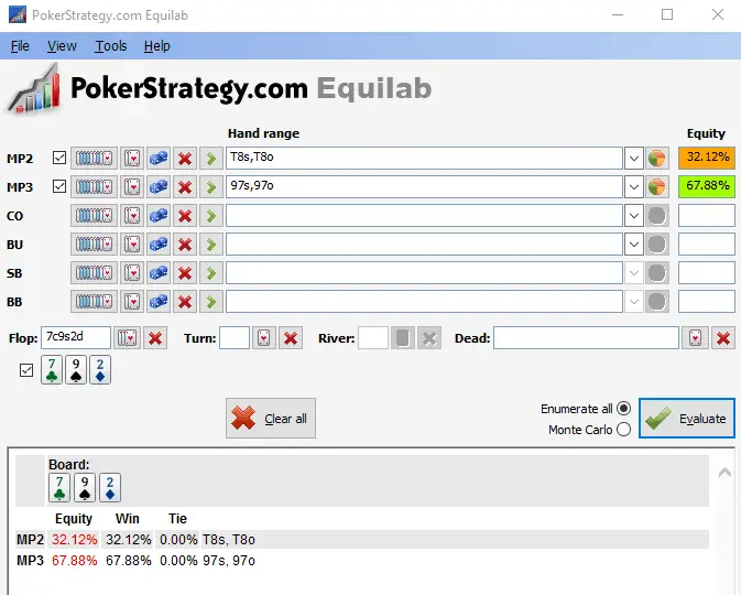 odds to hit open-ended straight draw