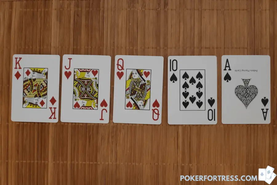 poker hands ace low straight