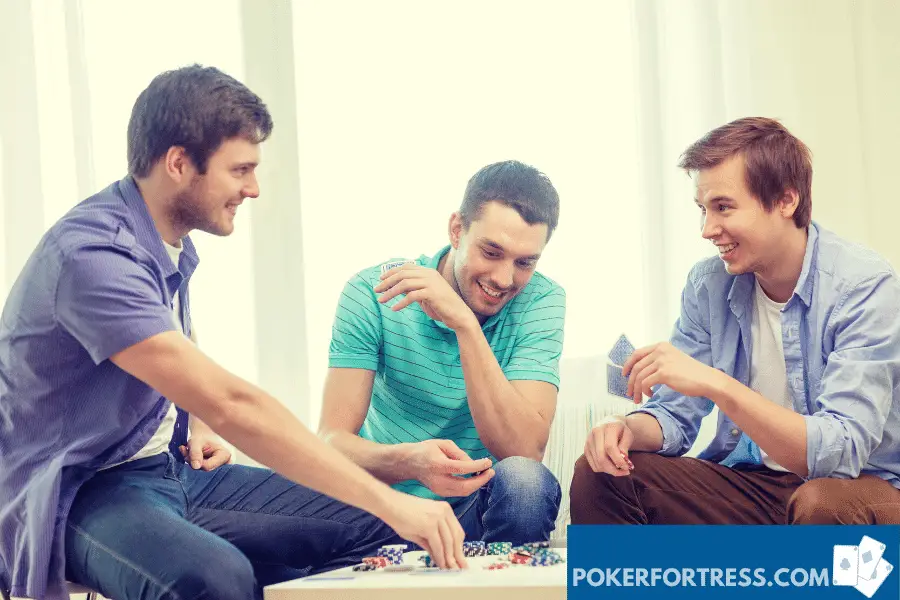 playing poker with friends