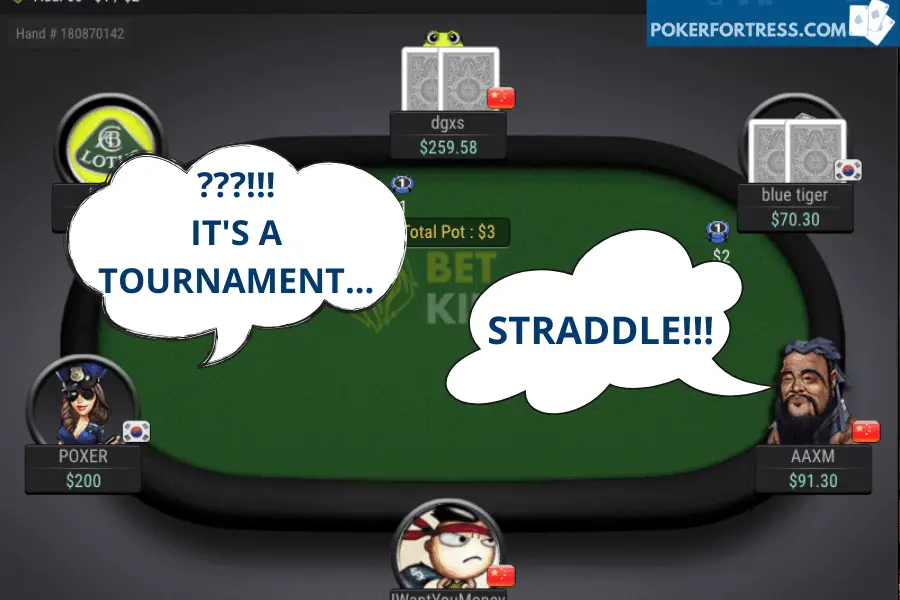 is straddling in a poker tournament allowed?