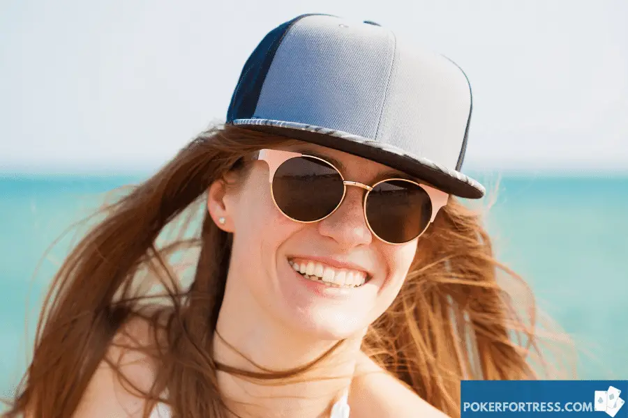 sunglasses and baseball hat