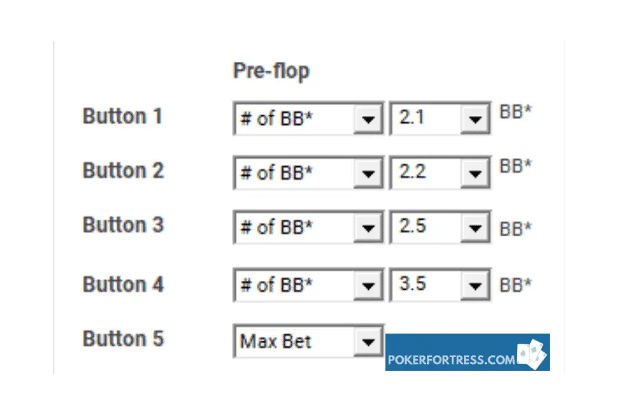 bet slider options in online poker software