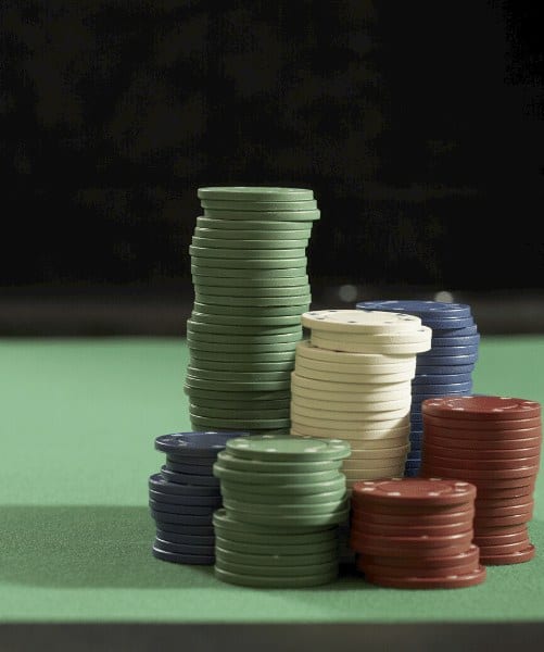 Plastic poker chips.