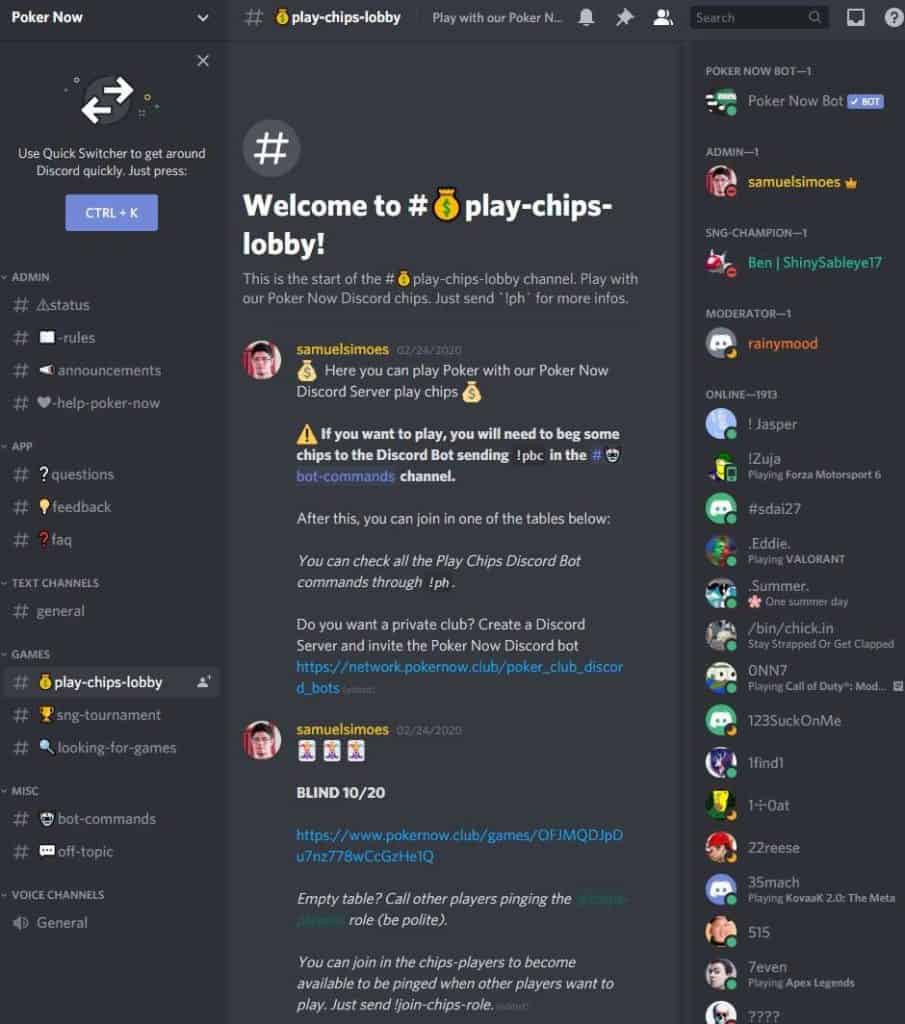 online texas holdem bot discord