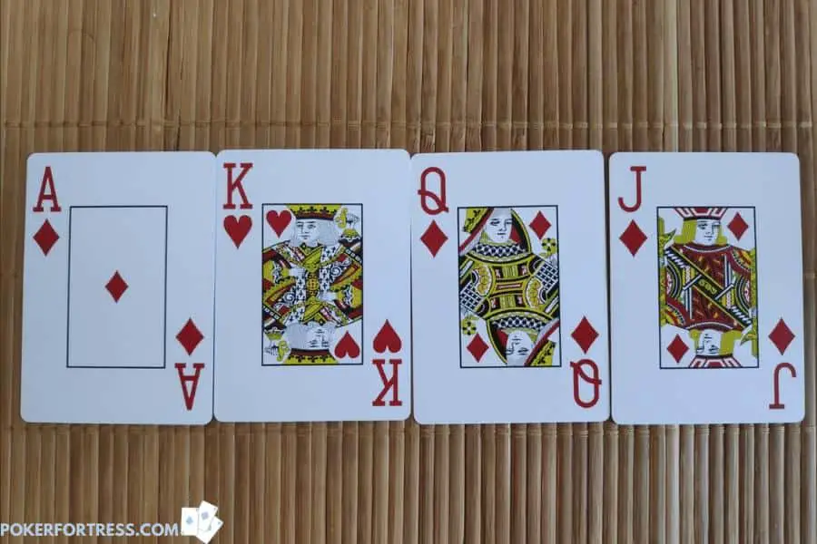 K, Q or J are bad hands in Razz poker.