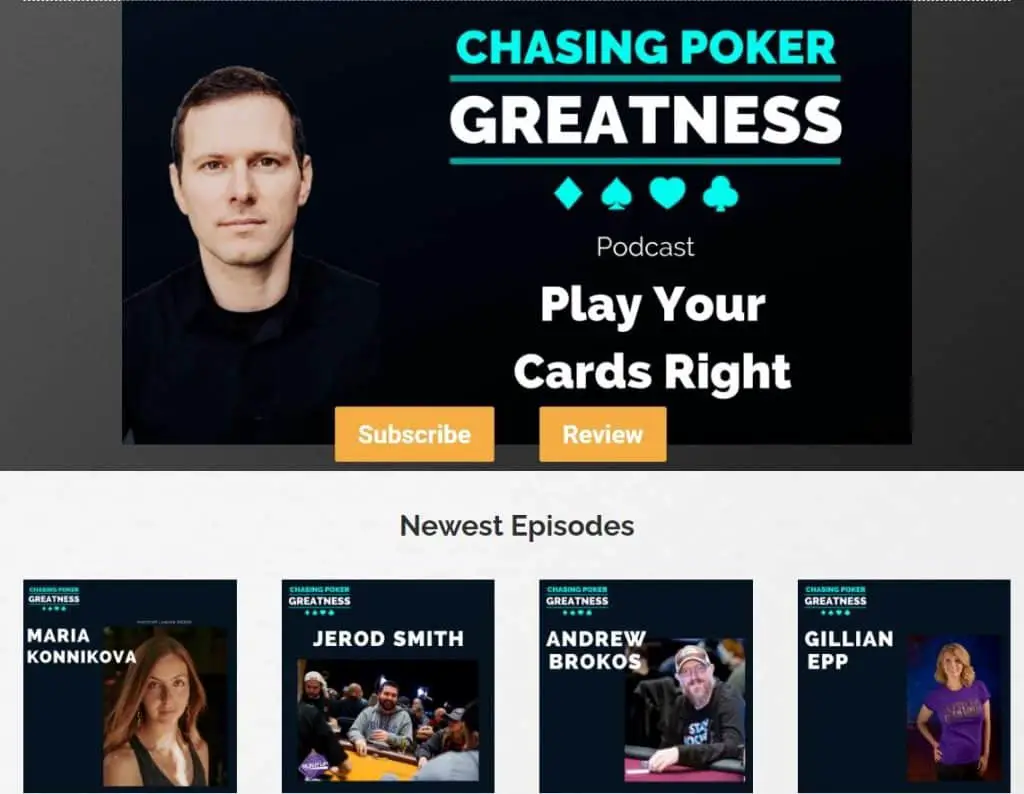 Chasing Poker Greatness poker podcast.