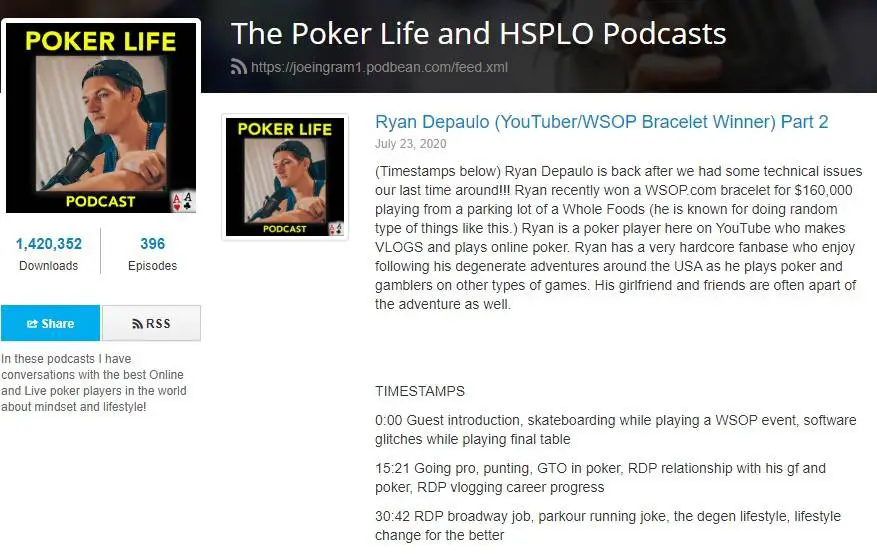 The Poker Life poker podcast by Joe Ingram.