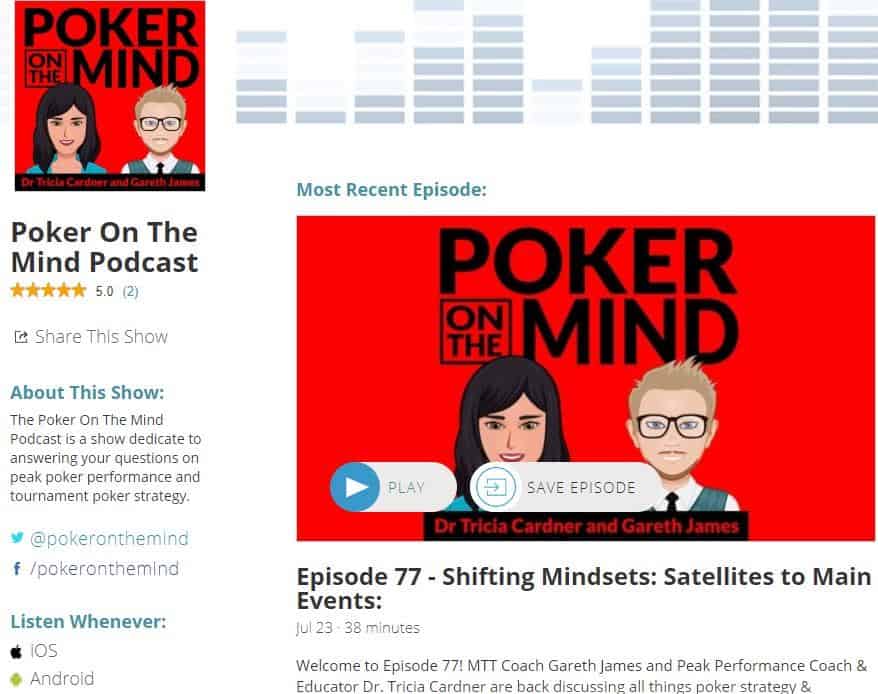 Poker on the mind poker mindset podcast.