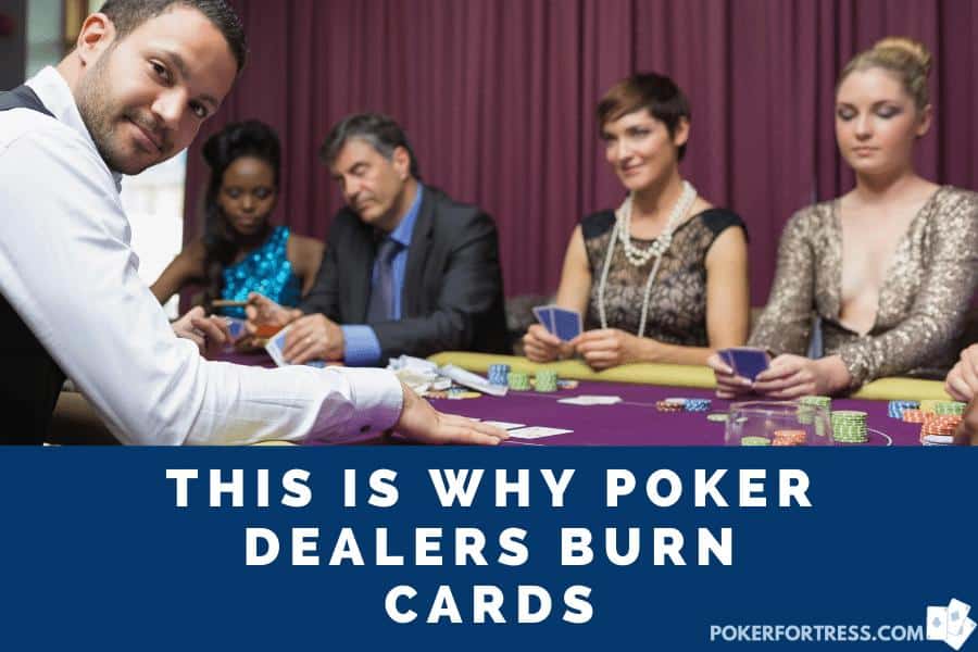 Poker dealer burns cards.