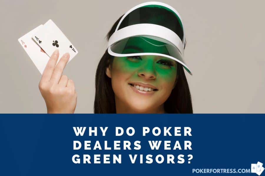 poker dealer wearing a green visor