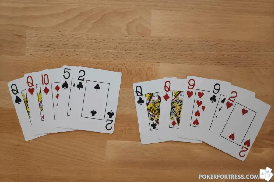 1pair and 2 pairs in 5 card draw