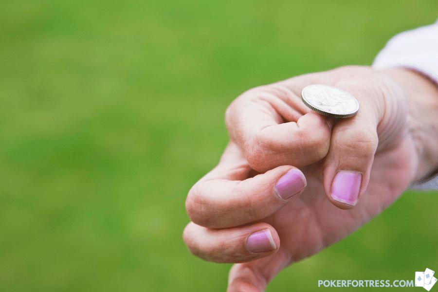 Coin flip in a tournament.