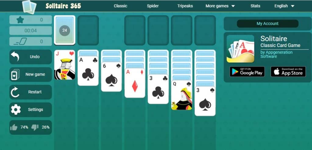 solitaire 365 free